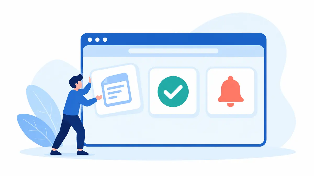必要な機能を選び、業務に合わせて構成するWebシステムのイメージ