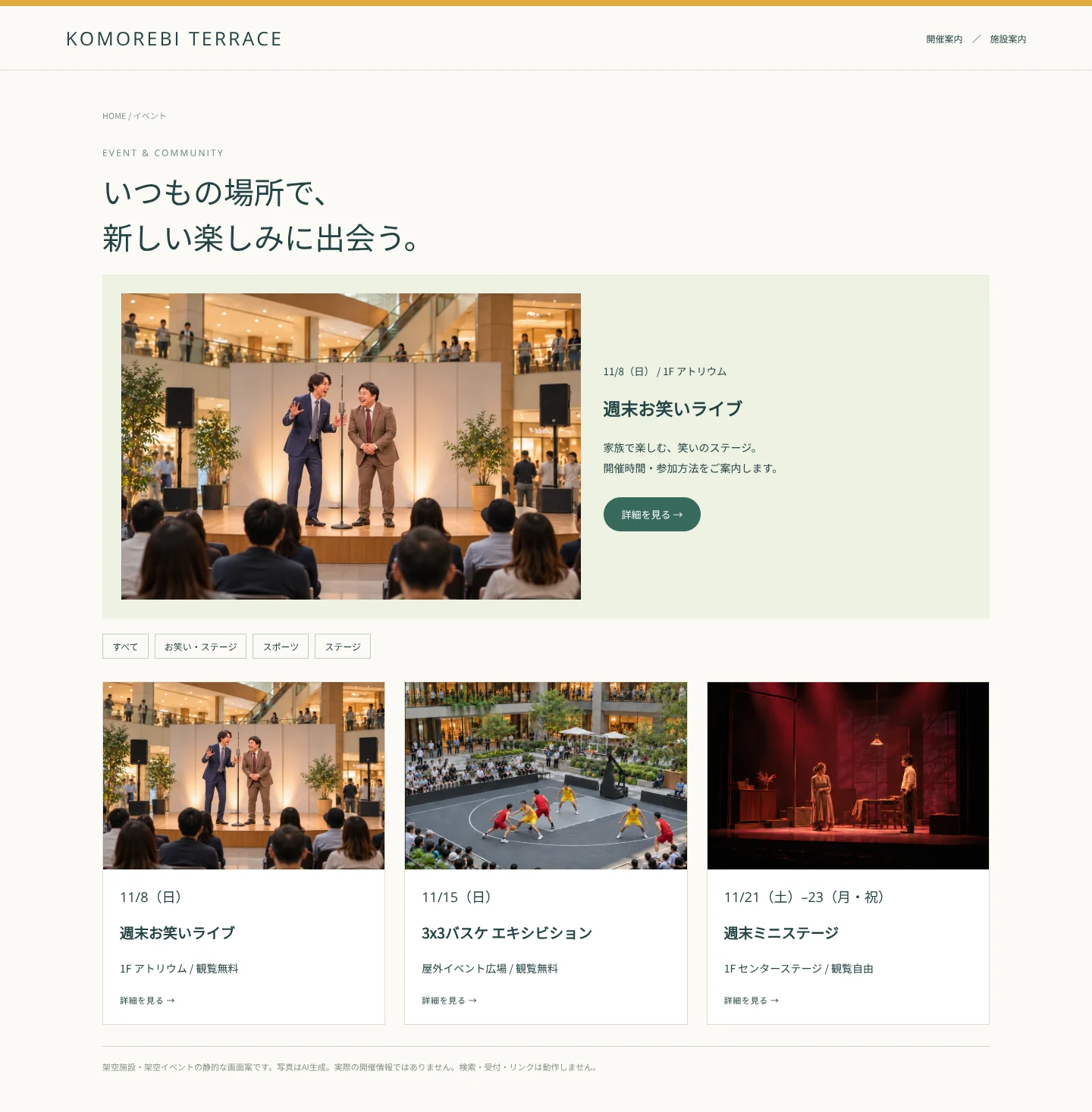 商業施設のお笑いライブのイベントイメージ
