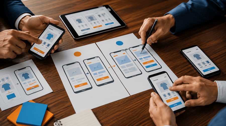 既存ECシステムとスマートフォン向け表示を連携するイメージ