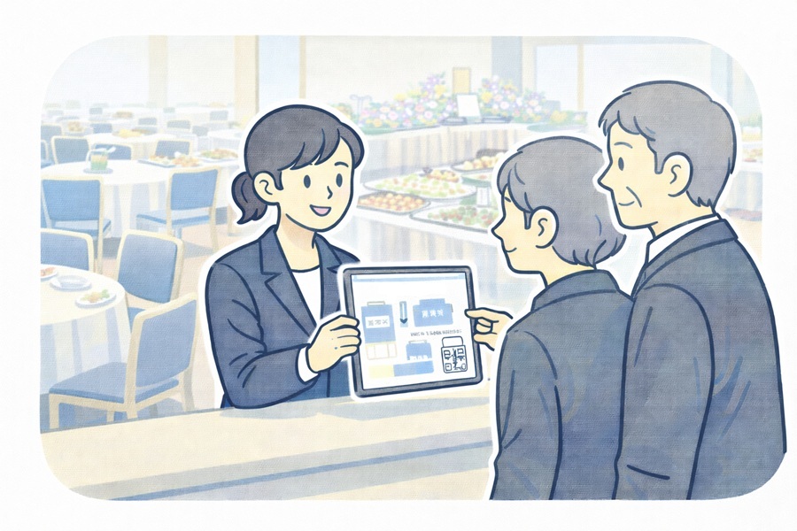 法要受付の様子