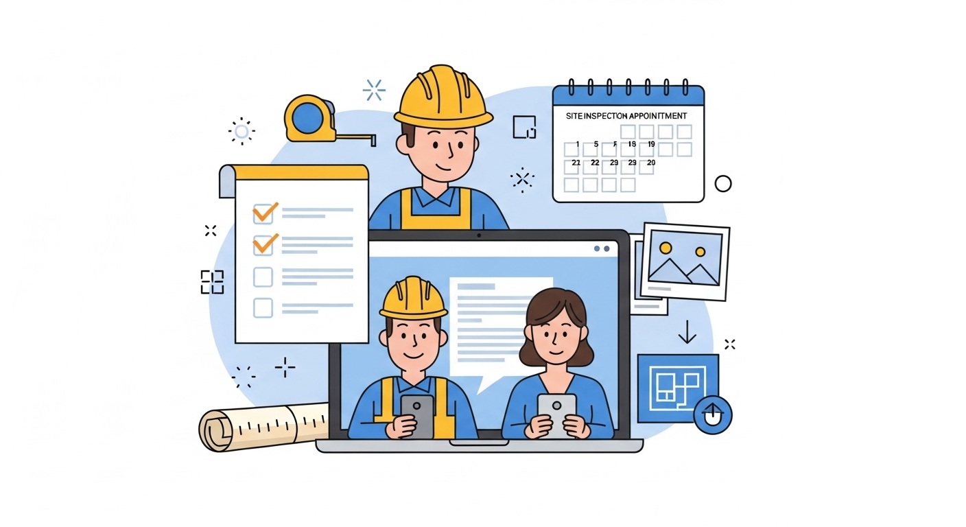 見積前ヒアリング（条件整理）＋現地調査予約＋図面提出をまとめるポータル