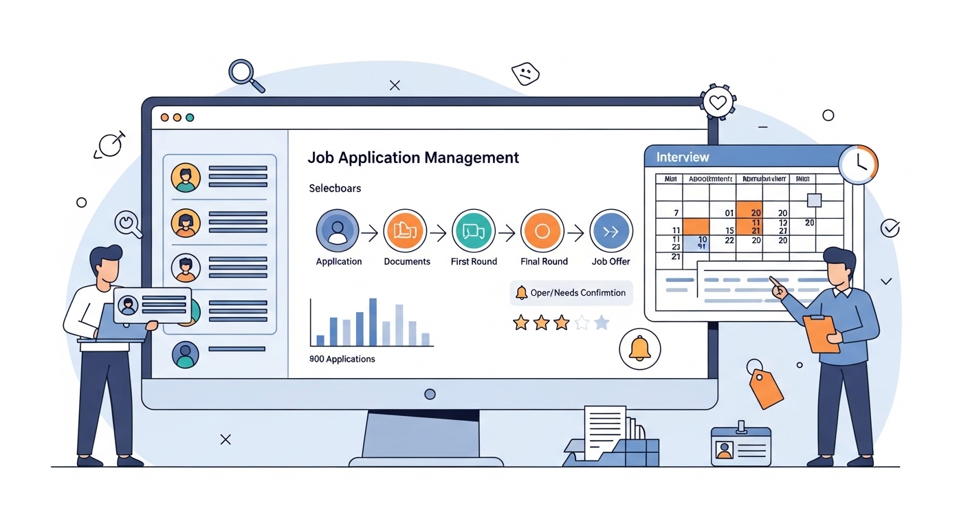 応募受付〜面接日程〜評価を見える形にする採用応募管理システム